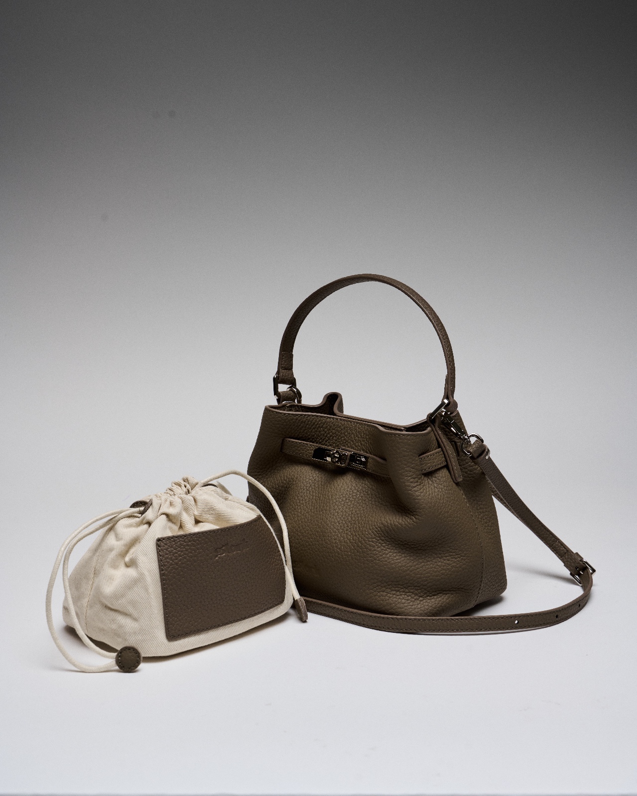 Ethan Luxe Mini Handbag (Taupe Olive)